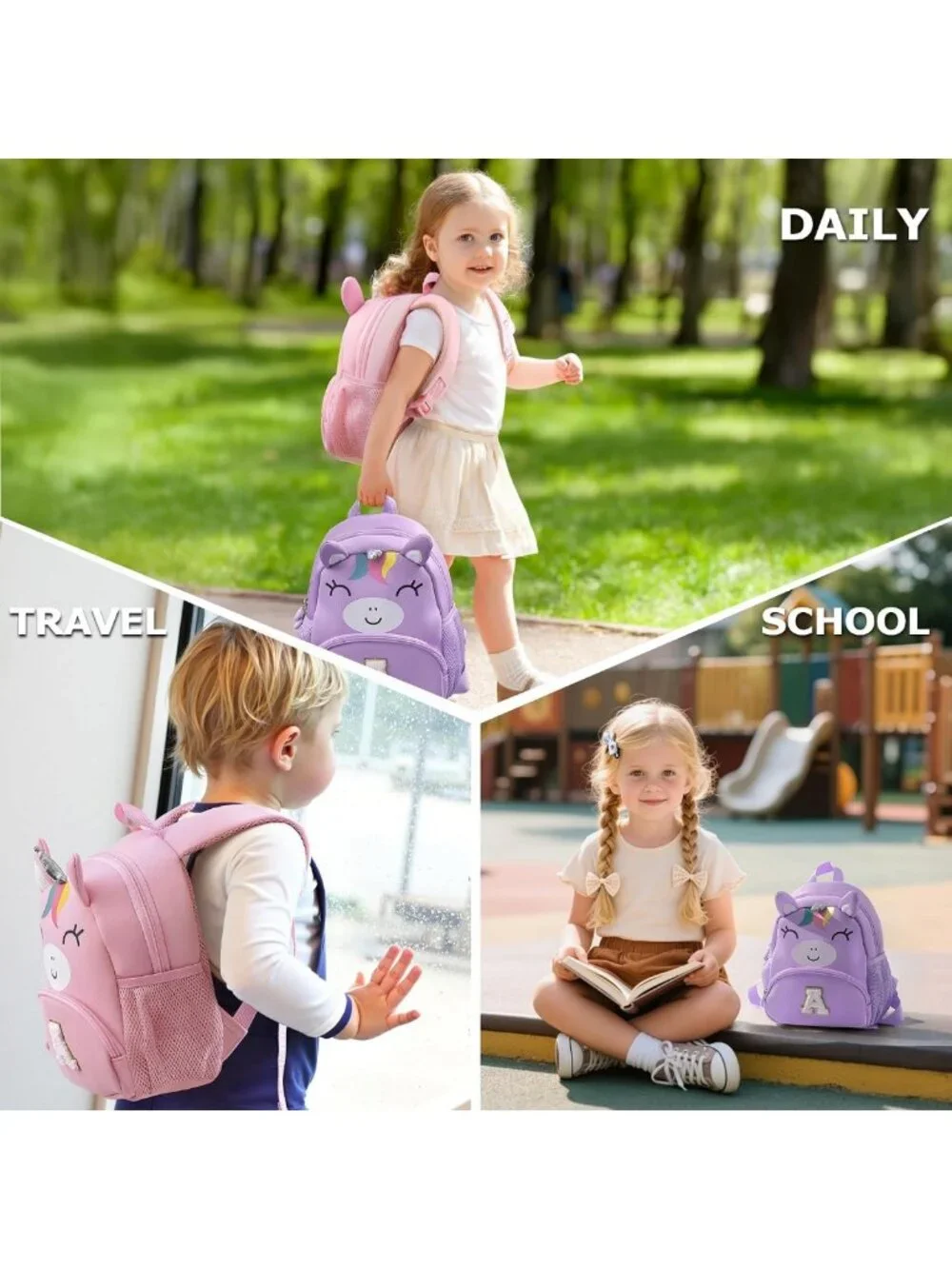 Personalized Unicorn Backpack for Toddler Girls | Birthday Gift for Ages 2-5